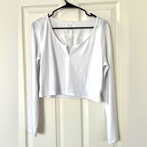 Lululemon White Long Sleeve Crop Top